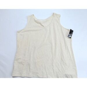 Kim Rogers‎ Womens Petite XL Beige Oatmeal Heather Scoop Neck Tank Top NWT